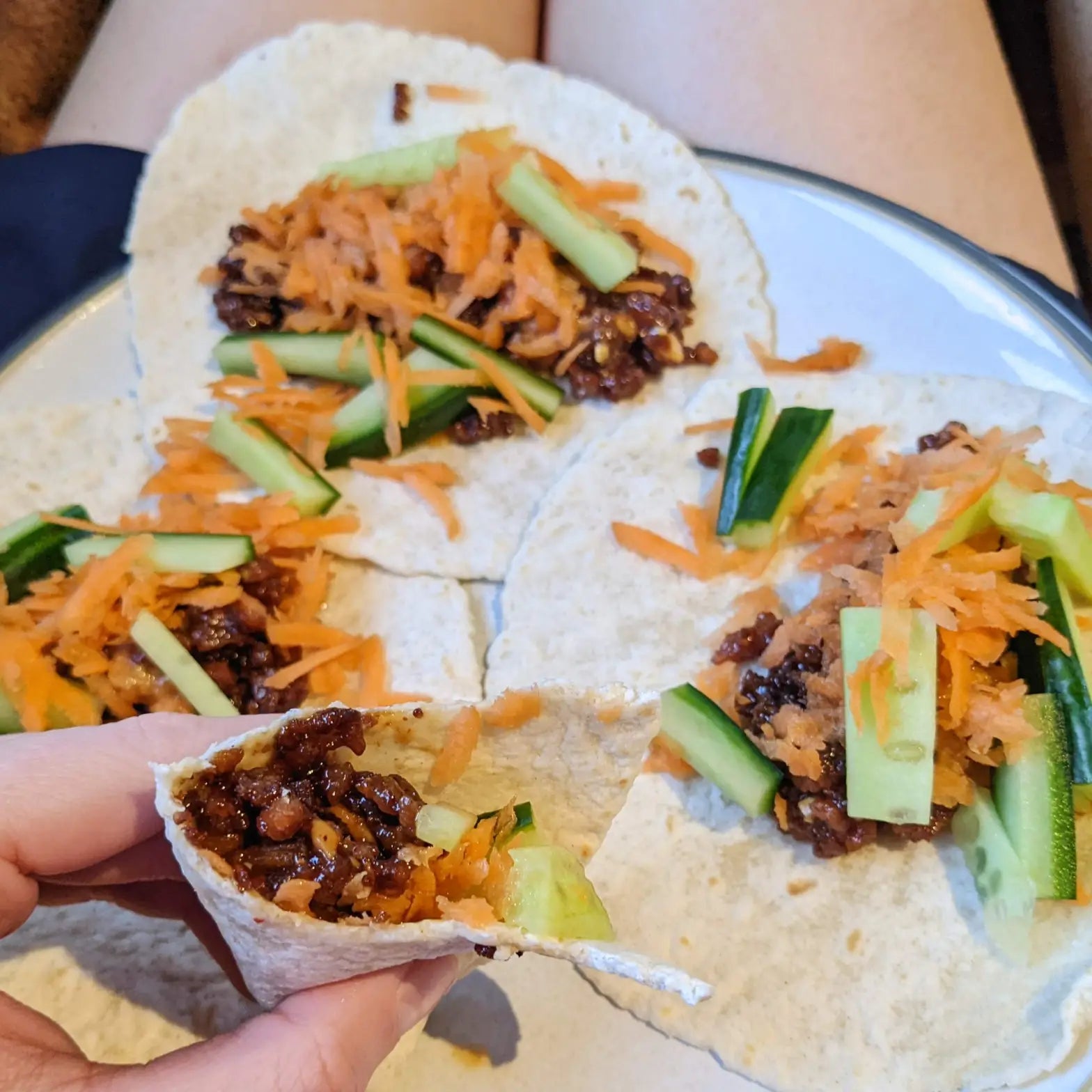 Sticky Satay Beef Wraps