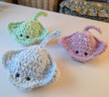 Handmade Crochet Stingray Plushie | Pink, Blue, Green & Grey
