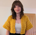Handmade Crochet Mustard Gold Chunky Bolero Shrug | Cosy One-of-a-Kind Layering Piece