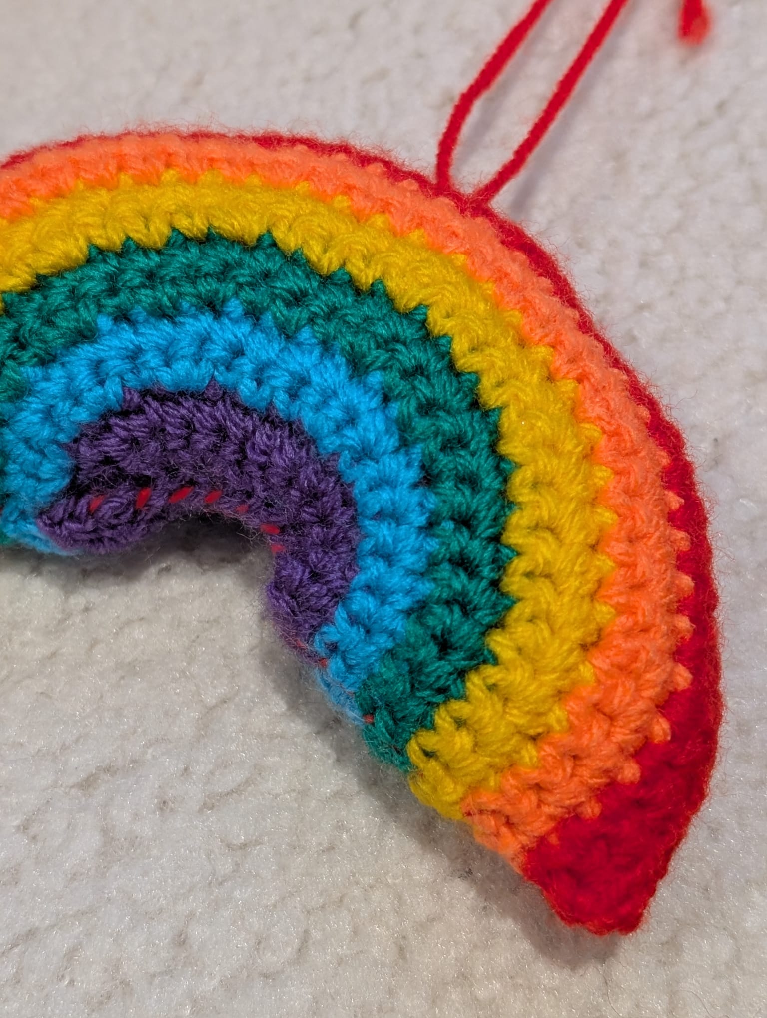Handmade Crochet Rainbow Wall Hanging | Plush Cottagecore Nursery Decor
