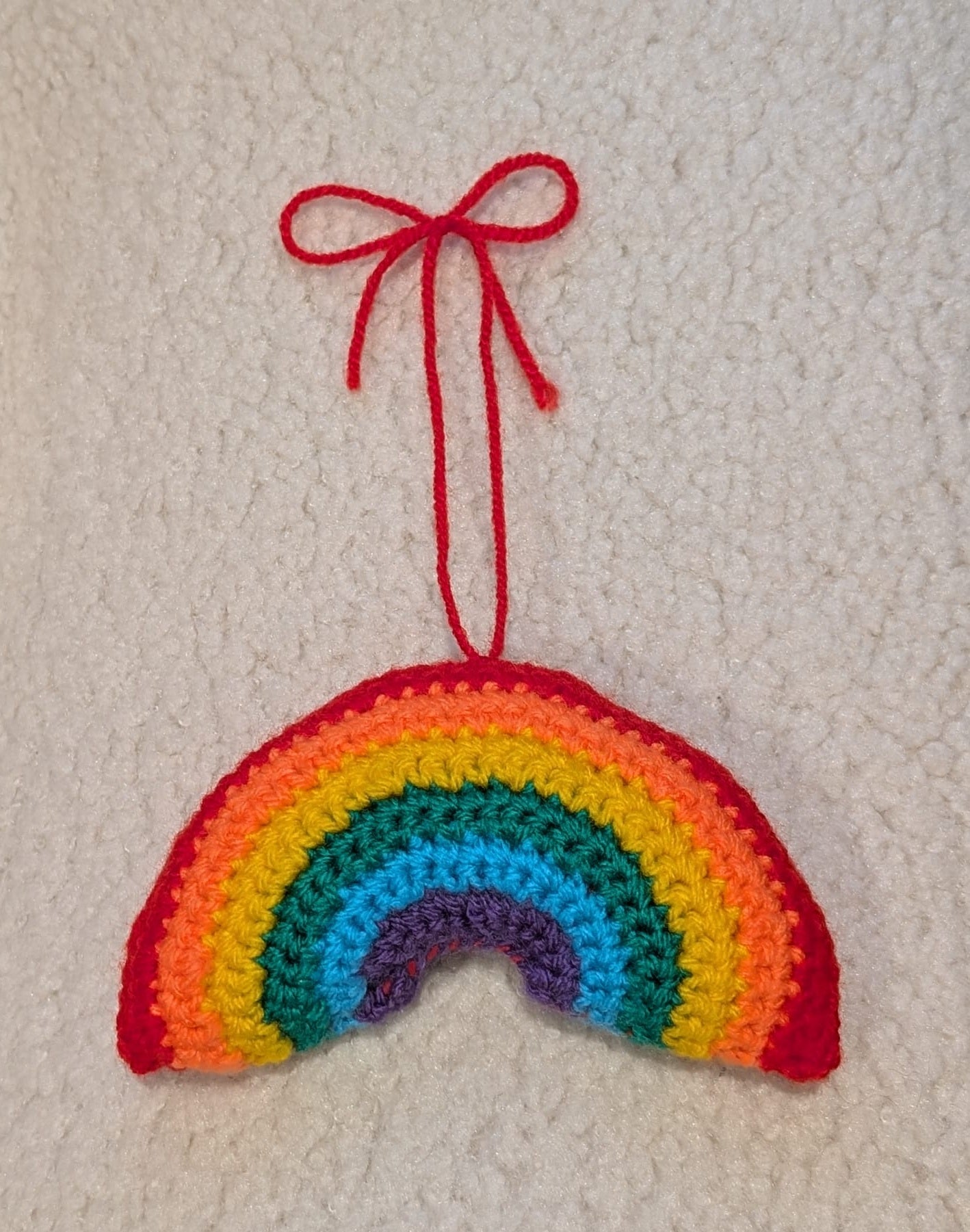 Handmade Crochet Rainbow Wall Hanging | Plush Cottagecore Nursery Decor