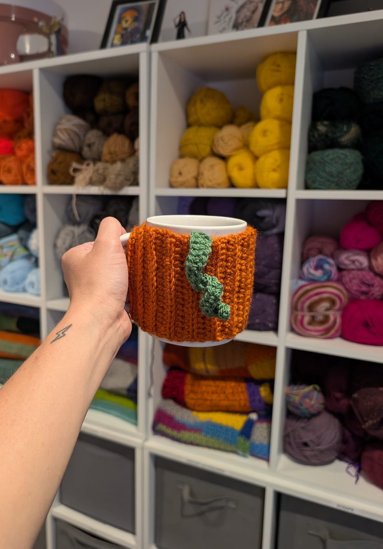 Handmade Crochet Pumpkin Mug Cozy | Autumn Mug Sleeve | Cosy Fall Gift