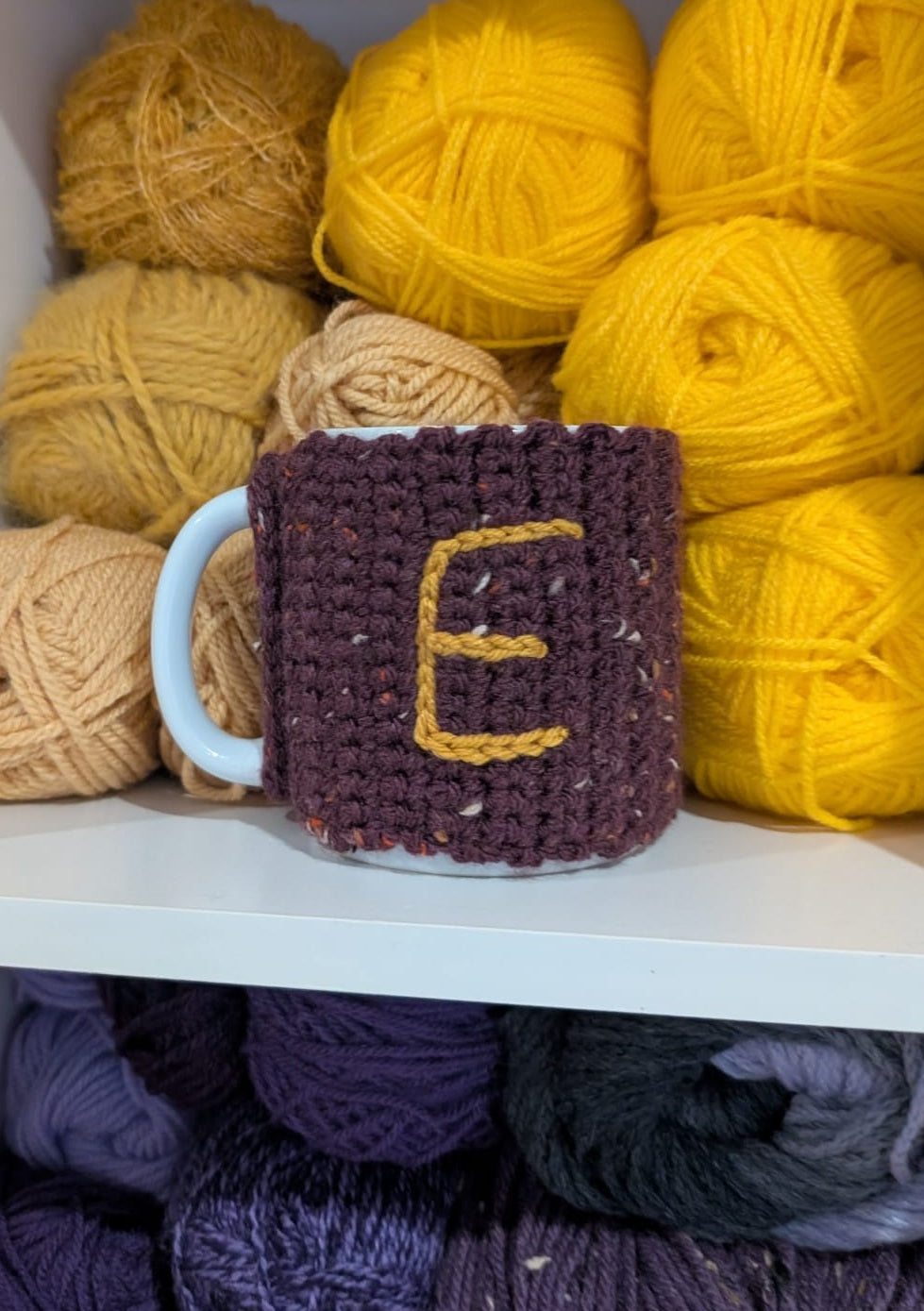 Personalised Wizard-Inspired Crochet Mug Cozy | Cosy Initial Mug Sleeve | Handmade Fantasy Gift
