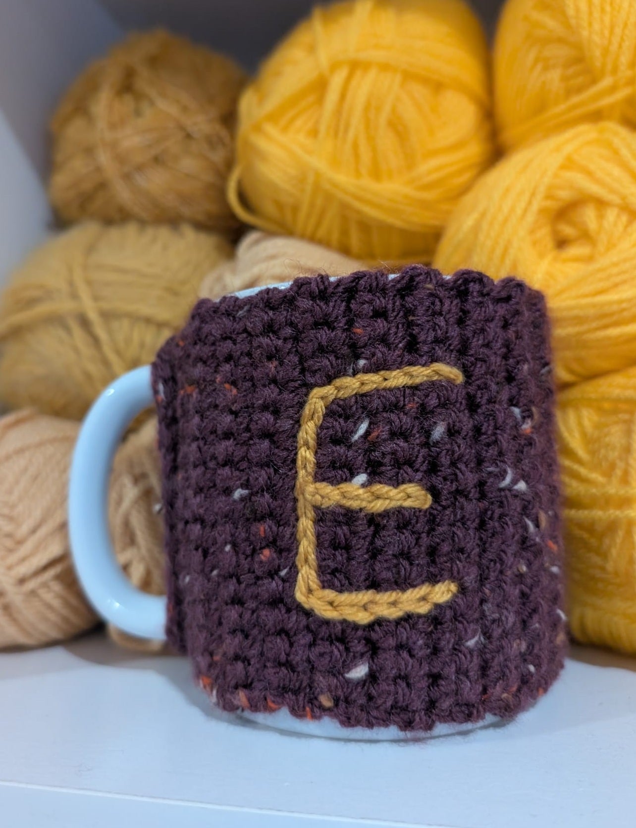 Personalised Wizard-Inspired Crochet Mug Cozy | Cosy Initial Mug Sleeve | Handmade Fantasy Gift