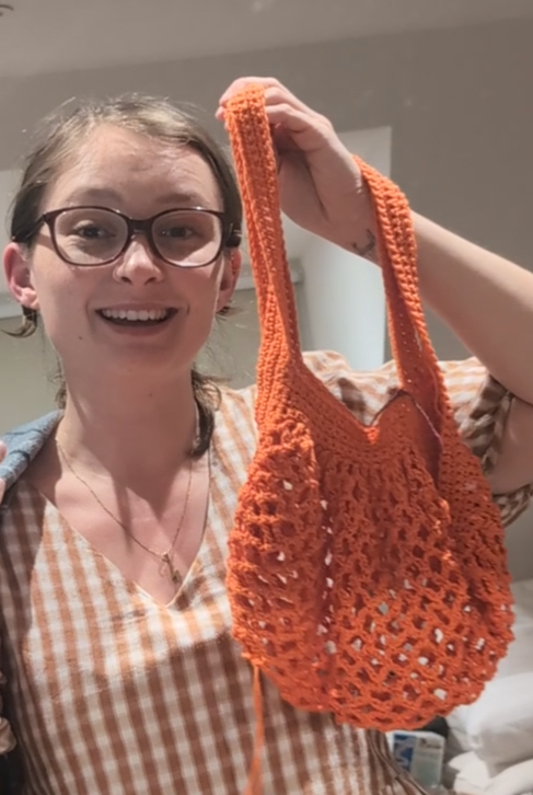 Handmade Crochet Mesh Market Bag | Recycled Cotton | Auntie Evie